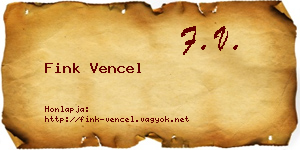 Fink Vencel névjegykártya